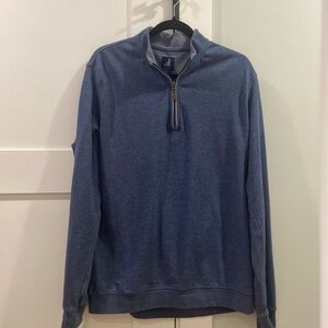It’s a Johnnie O 1/4 zip in dusty navy blue. Worn a couple times. Size is large.